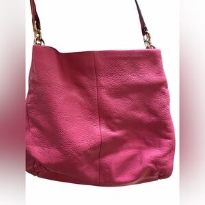 Vintage Coach New York pink Leather Shoulder Purse Bag